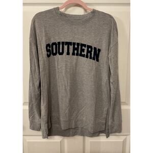 Thread & Supply Long Sleeve Crewneck "Southern" Comfy Tee Tunic, S